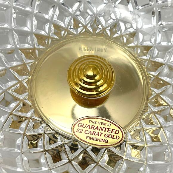 Vintage WATERFORD CRYSTAL "KILLARNEY" Footed Bowl 22 KARAT GOLD Finish 7" - Picture 8 of 8
